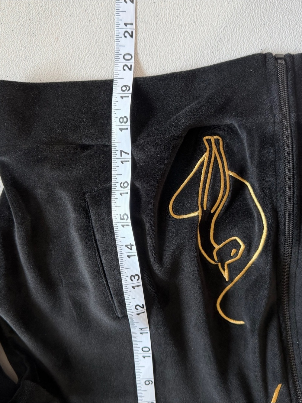 Baby Phat Velour Track Suit Y2K 2 pc Set Zip Up Jacket Pants Womens  black - Picture 15 of 16